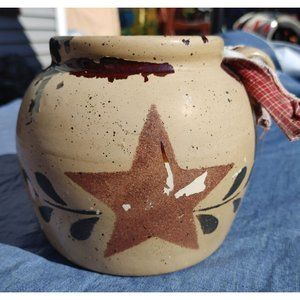 PRIMITIVE‎ COUNTRY CROCK WITH STAR DESIGN MADE IN USA
